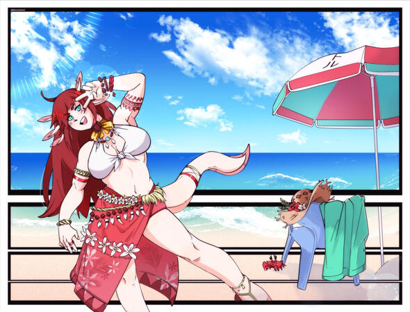 Joukova at the beach